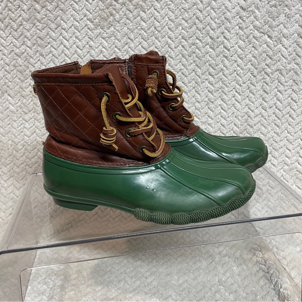Steve Madden Women's Green Ankle Rain Duck Boots size‎ 7 Preppy - Picture 2 of 15